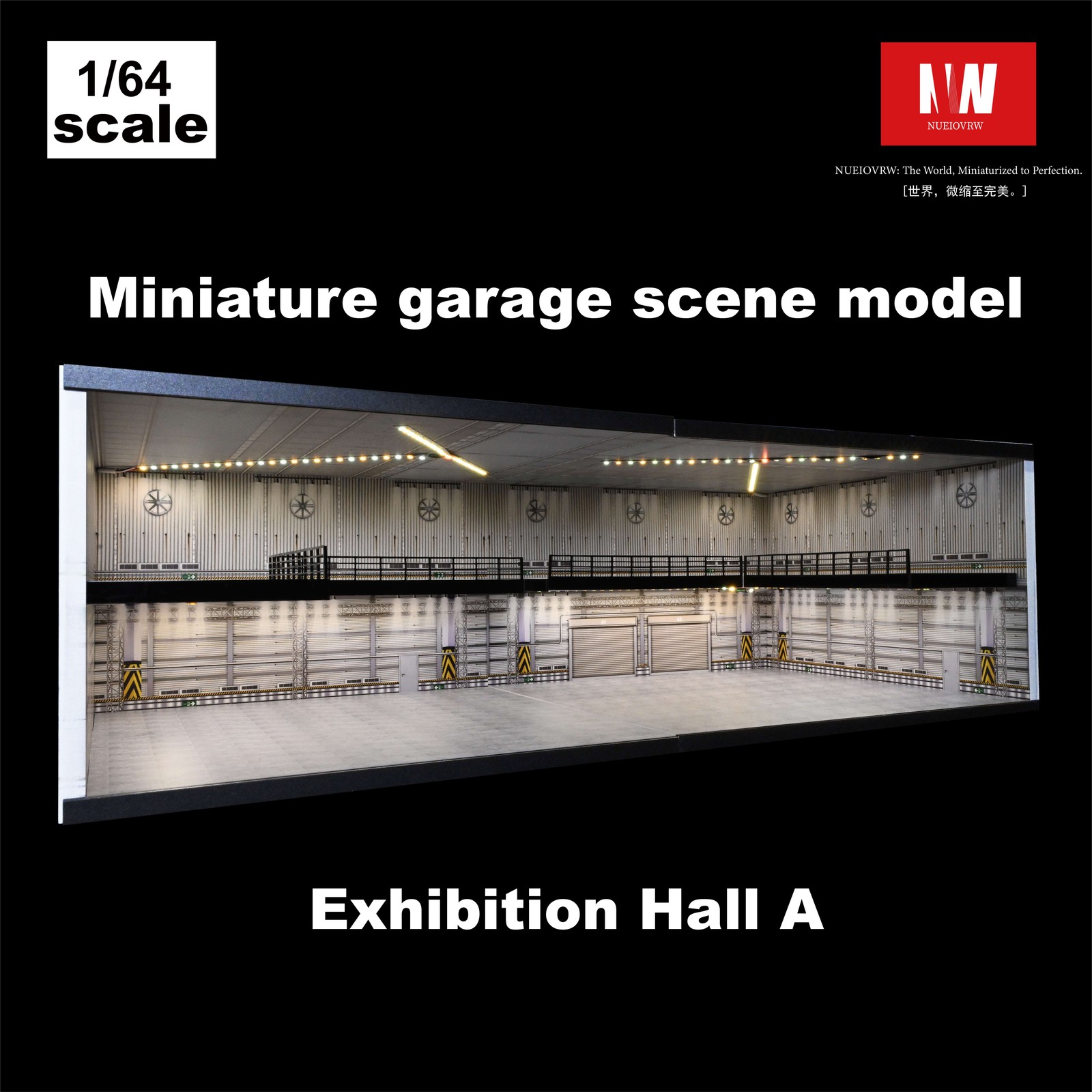 Diorama 1/64 Diecast Car Garage Model LED Lighting Parking Lot Display Case US