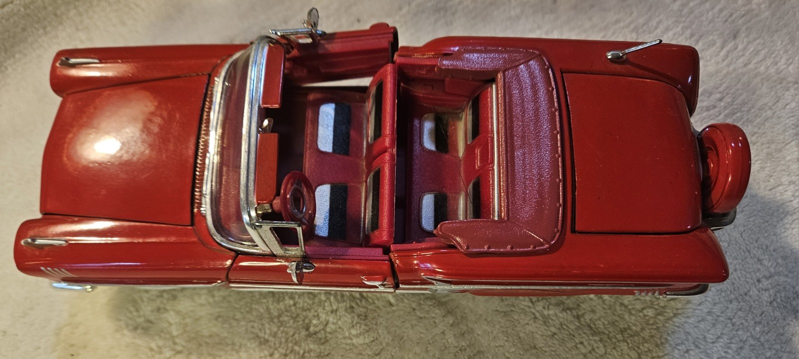 1958 Chevy Impala Convertible 1:24 Red NO BOX Diecast Vintage Car