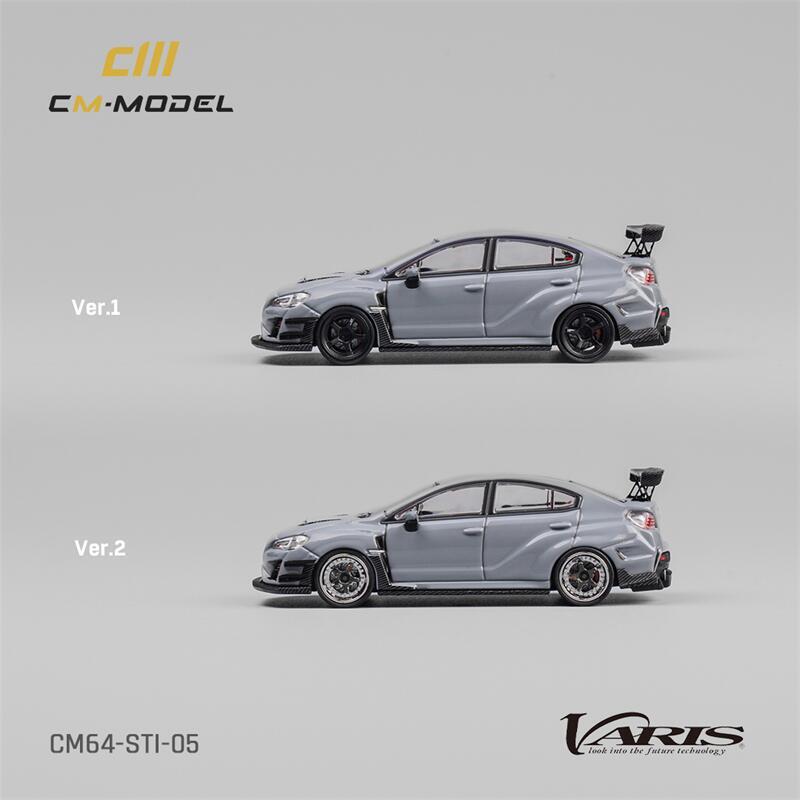 CM MODEL 1:64 STI/WRX Varis Widebody 1.0/2.0 Gray Diecast Model Car