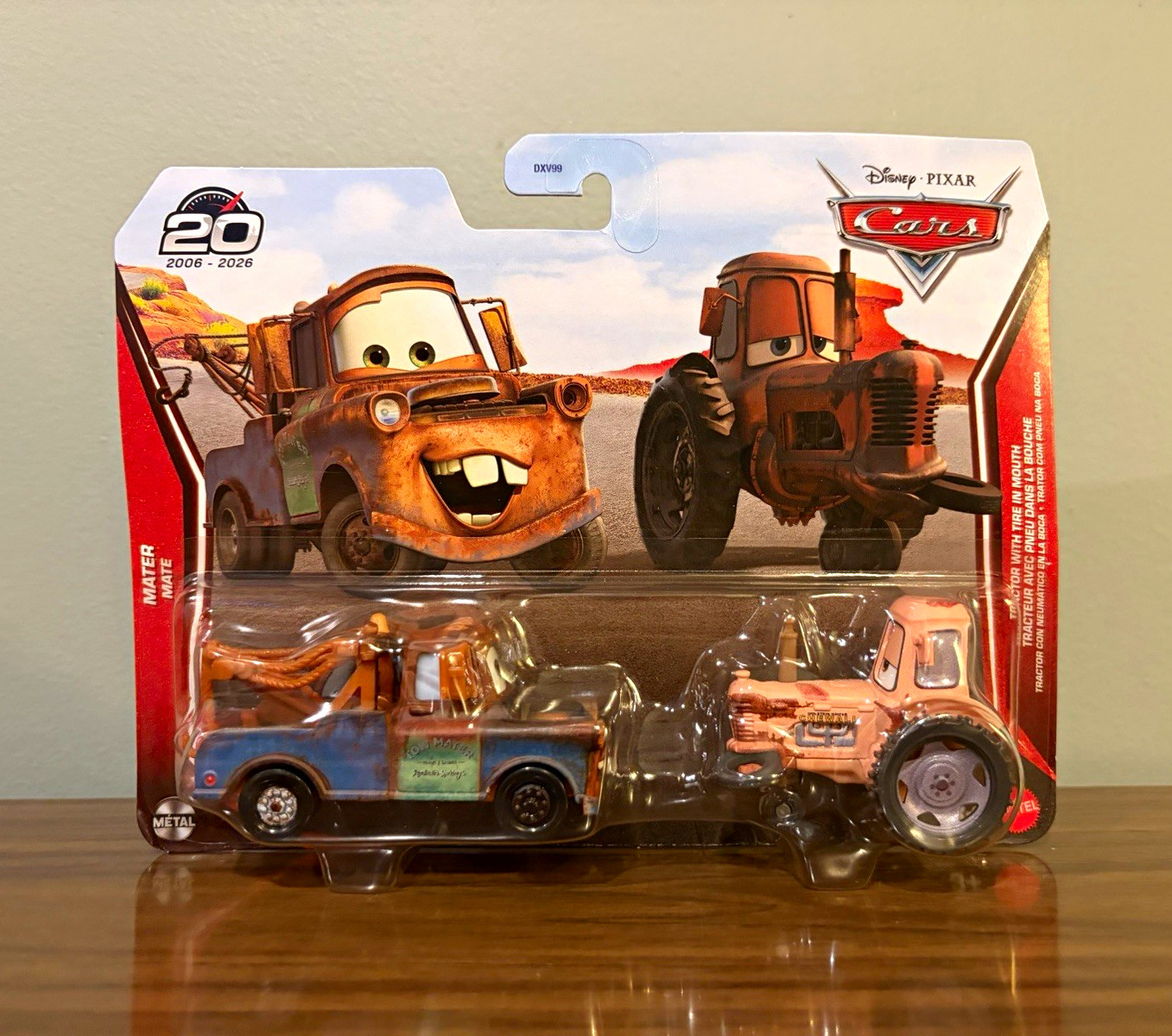 Mattel Disney Pixar Cars Mater & Tractor 2-Pack 20th Anniversary 1:55 Diecast