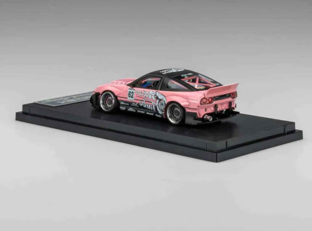 MT 1/64 NISSAN 180SX S13 Rocket W/Pop Up/Interior/Engine Die Cast Model -PINK-