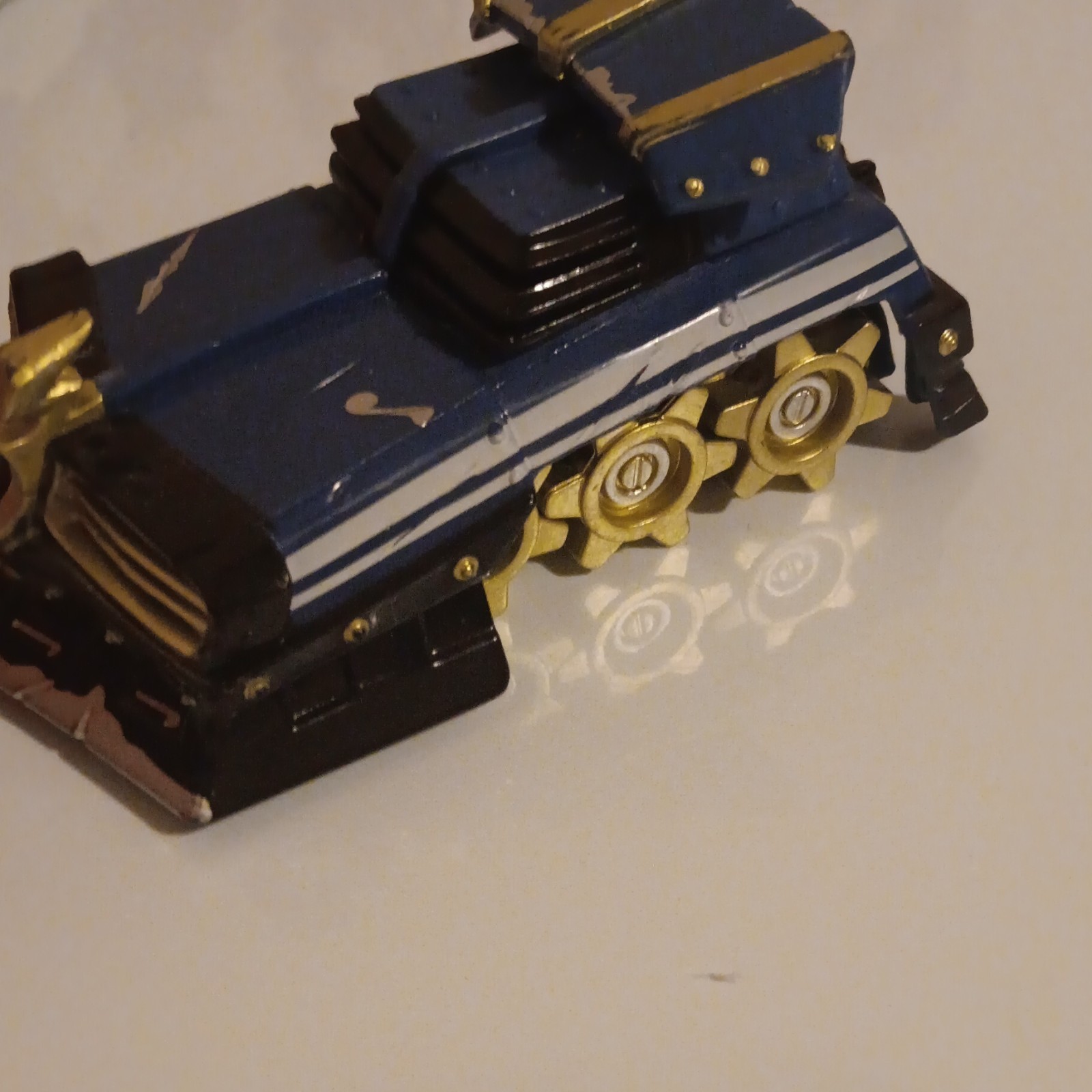 New Blue/Black Toy Vehicle Diecast-Style with Gold Details, Blue Black Gold