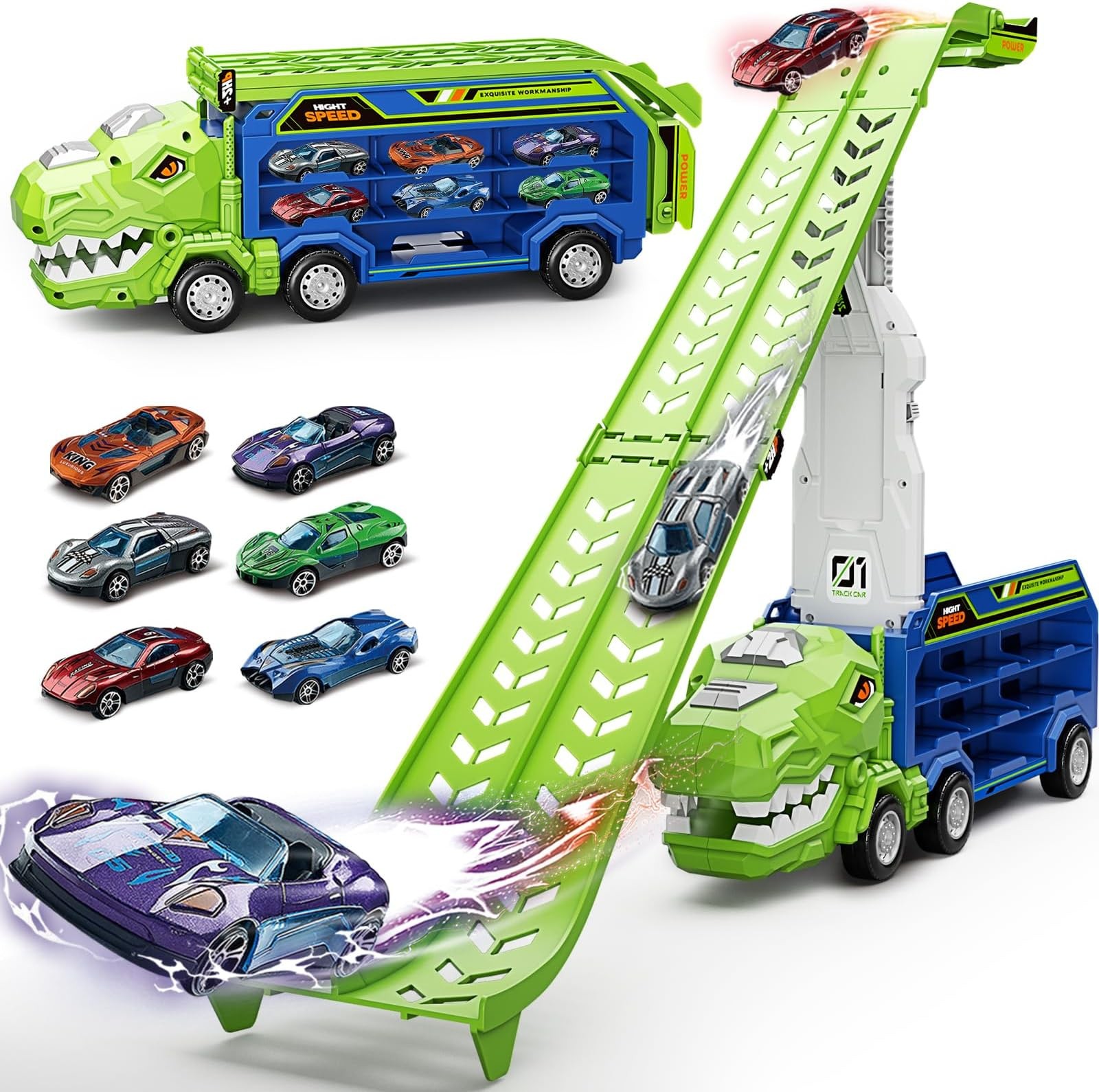 Dinosaur Truck Car Toys for 3, 4, 5, 6, 7, 8 Years Old Kids, Carrier Truck Ra…