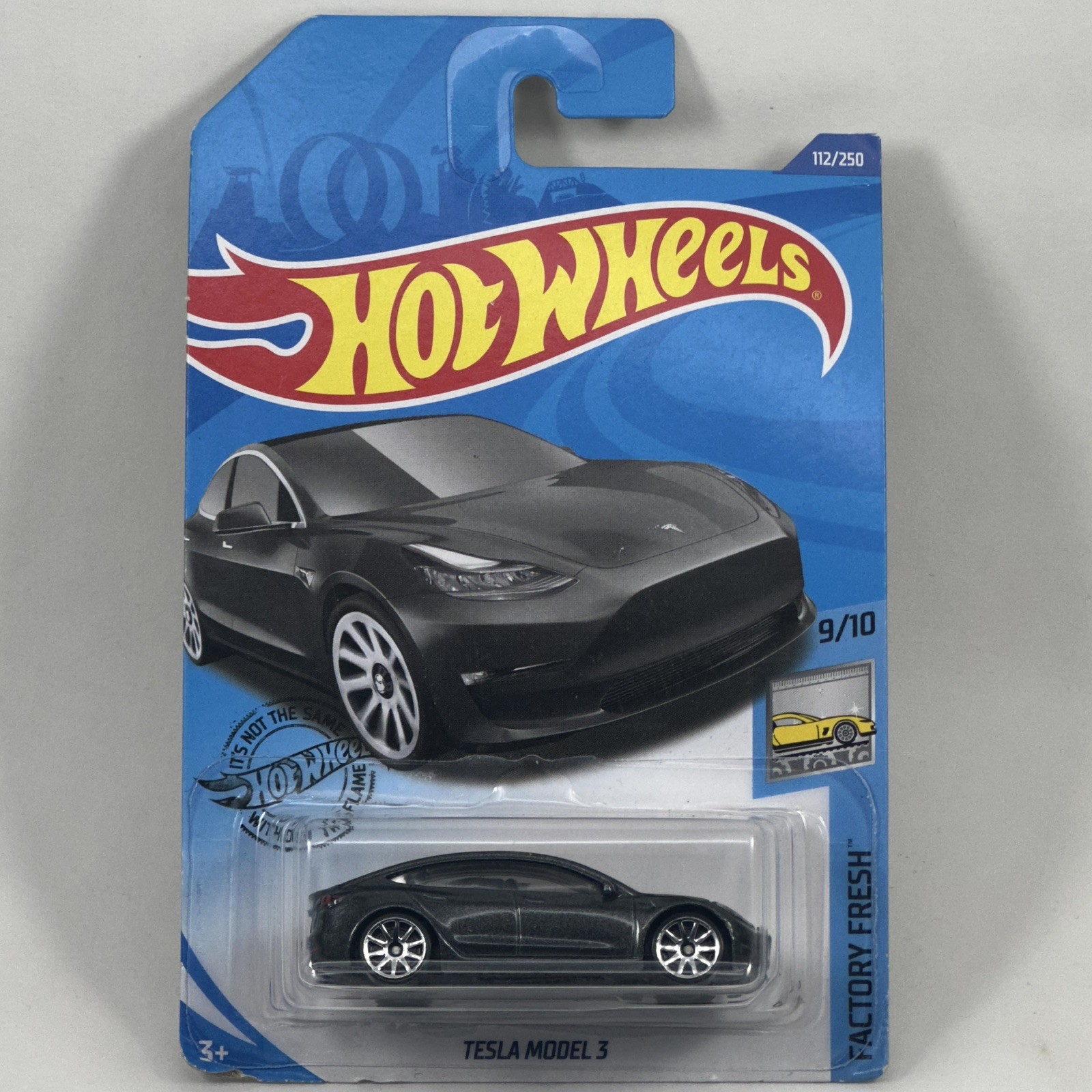 Hot Wheels Tesla Model 3 Grey HW Factory Fresh 9/10 #112