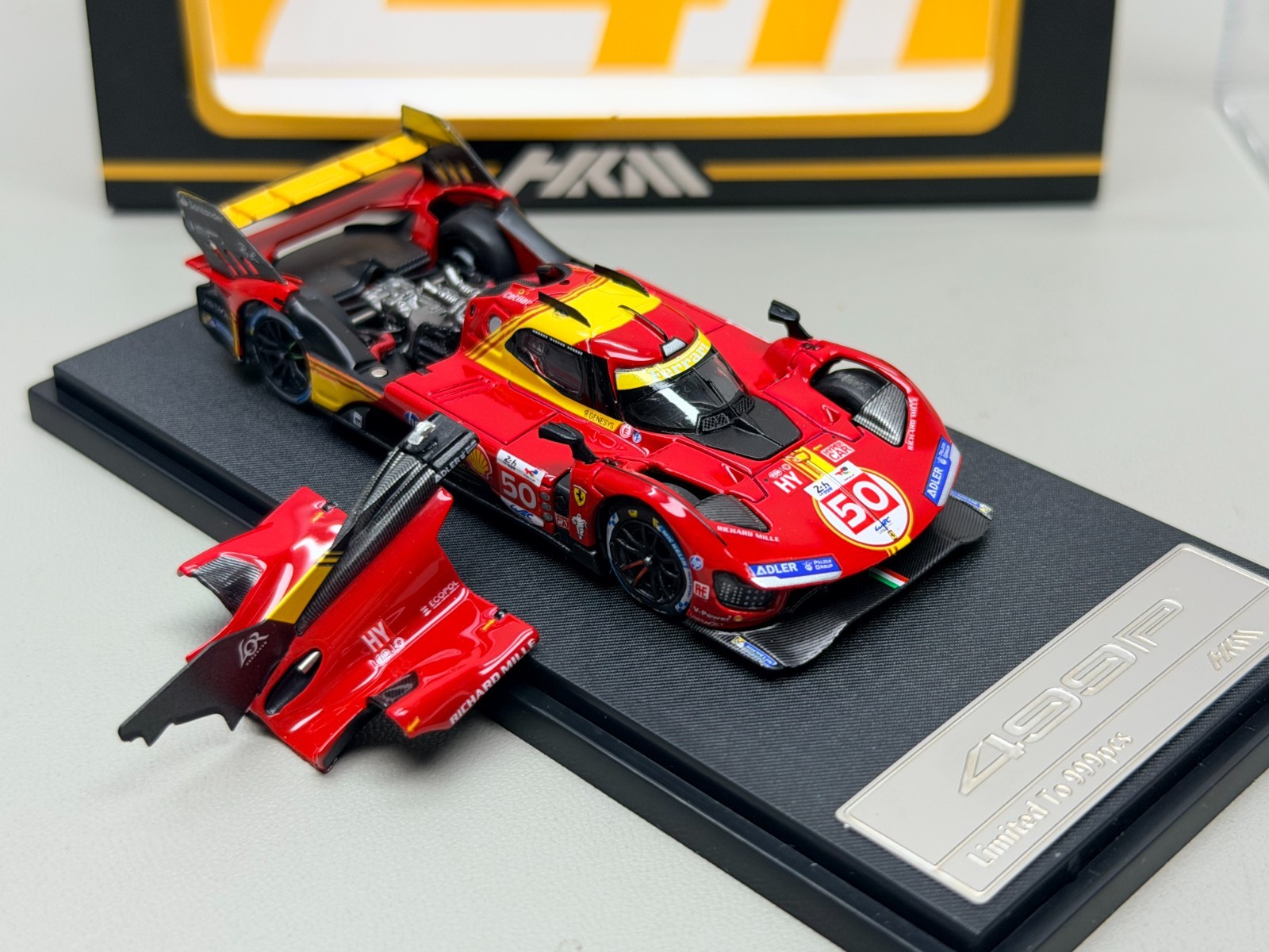 HKM 1/64 Ferrari 499P Hypercar Le Mans Alloy Car Model