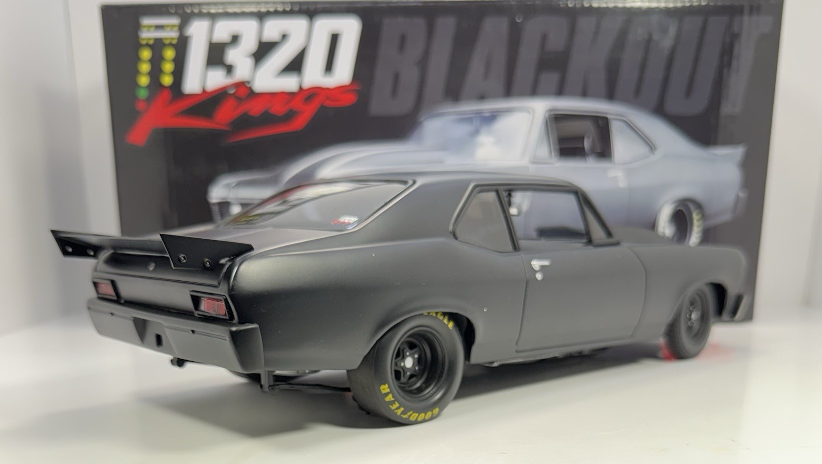 GMP 1/18 Scale 1969 Chevrolet Nova Pro Street Drag “BLACKOUT” 1320 Kings
