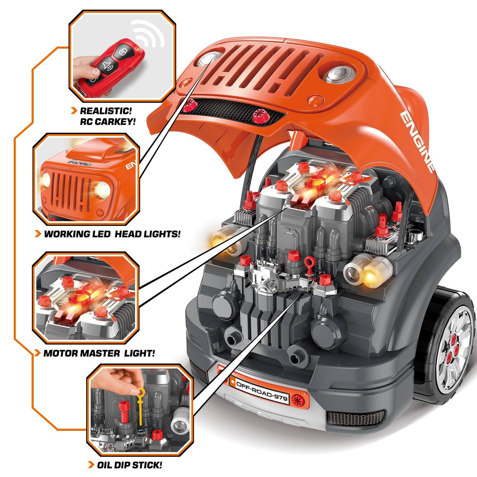 SpringFlower Toys Gifts for 3 4 5 6 7 8 Years Old Boys, Large Truck Engine T…