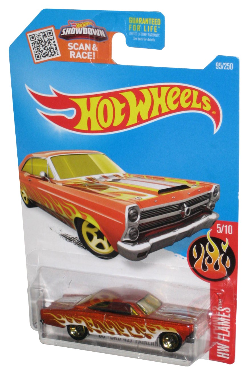 Hot Wheels HW Flames 5/10 (2015) Orange ’66 Ford 427 Fairlane Toy Car 95/250