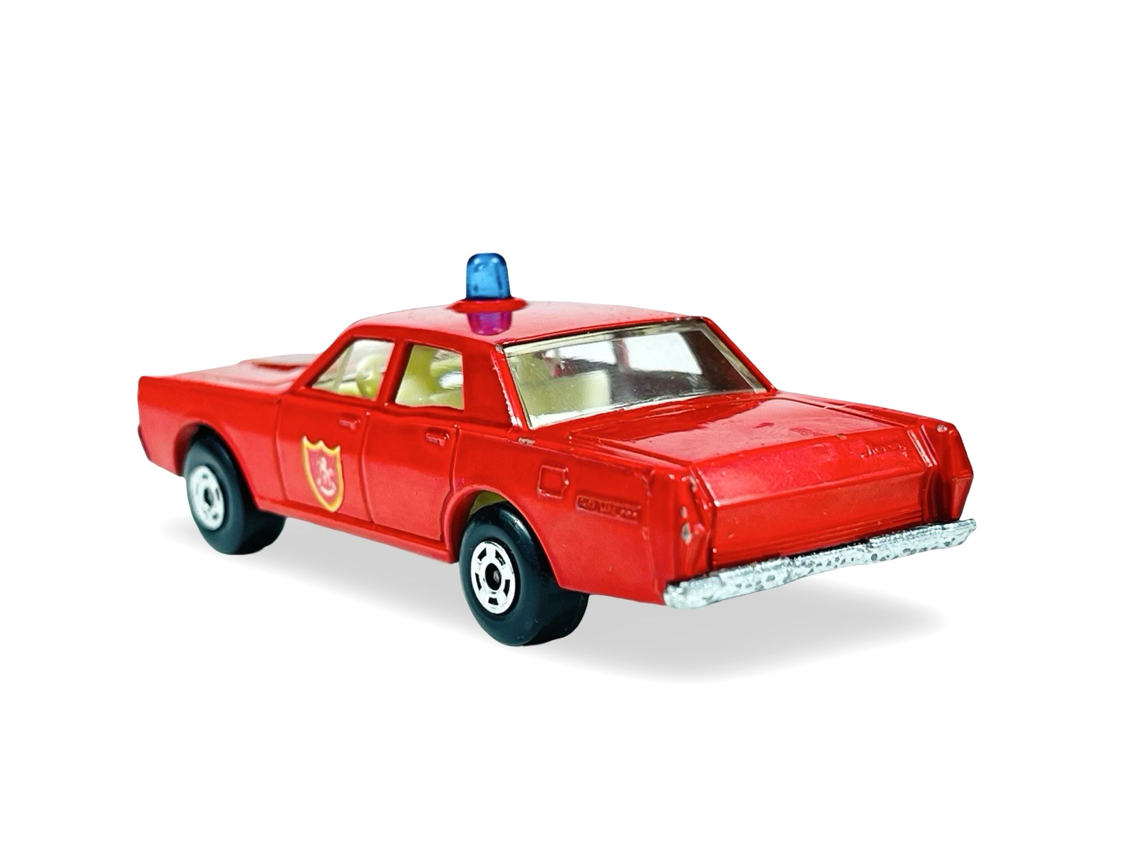Matchbox Lesney Superfast MB55 Red Mercury Fire Chief Car w/Blue Dome Light