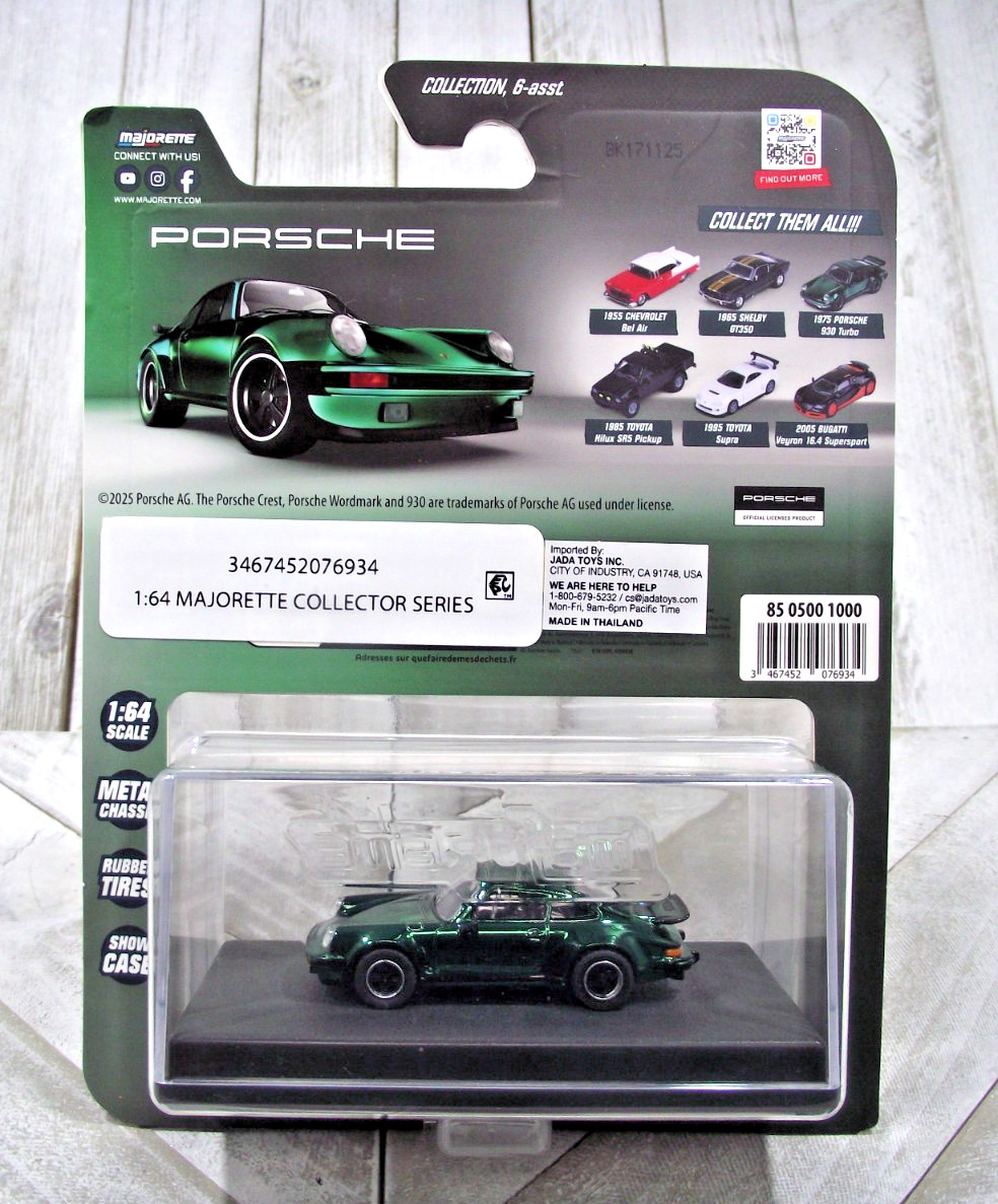 Majorette Dark Green 1975 Porsche 930 Turbo W/Display Case