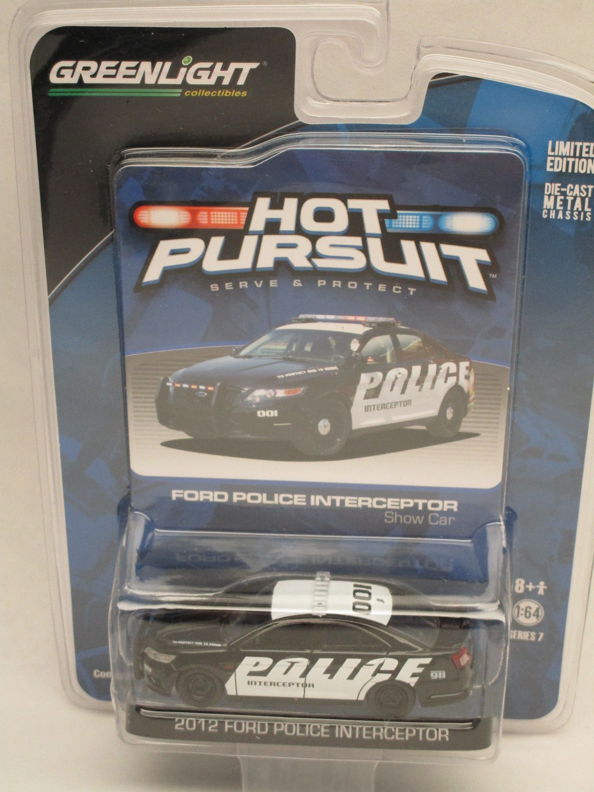 Greenlight Hot Pursuit 2012 Ford Police Interceptor Show Car 1:64 Diecast
