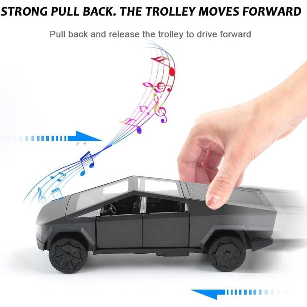 1/32 Scale Tesla Pickup Truck Alloy Car Model Diecast Metal with Sound Light