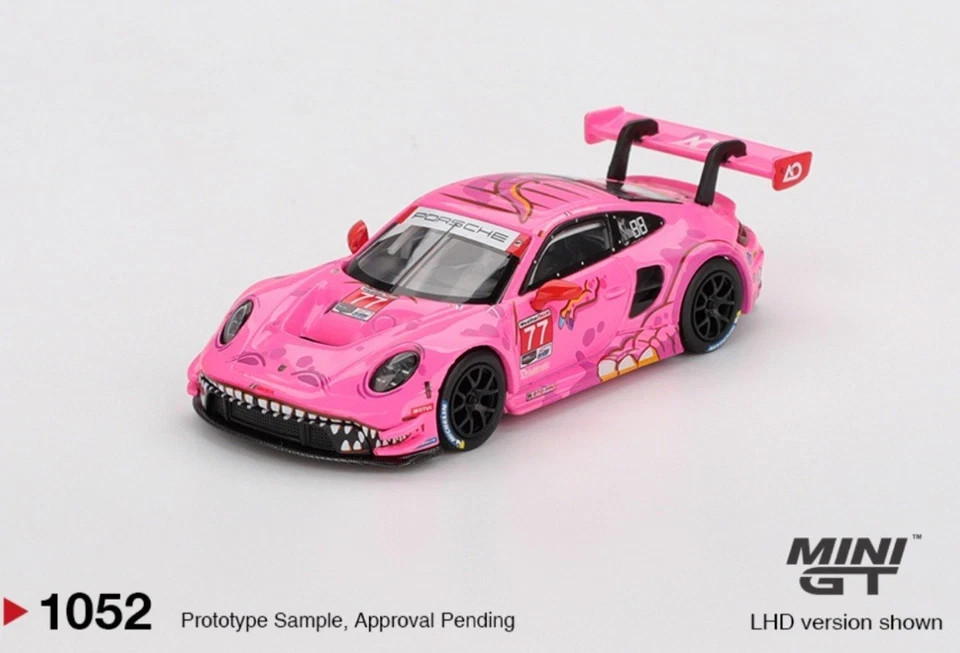 Mini GT 1:64 Porsche 911 GT3 R #77 AO Racing 2024 ROXY IMSA ROAD AMERICA MGT0105