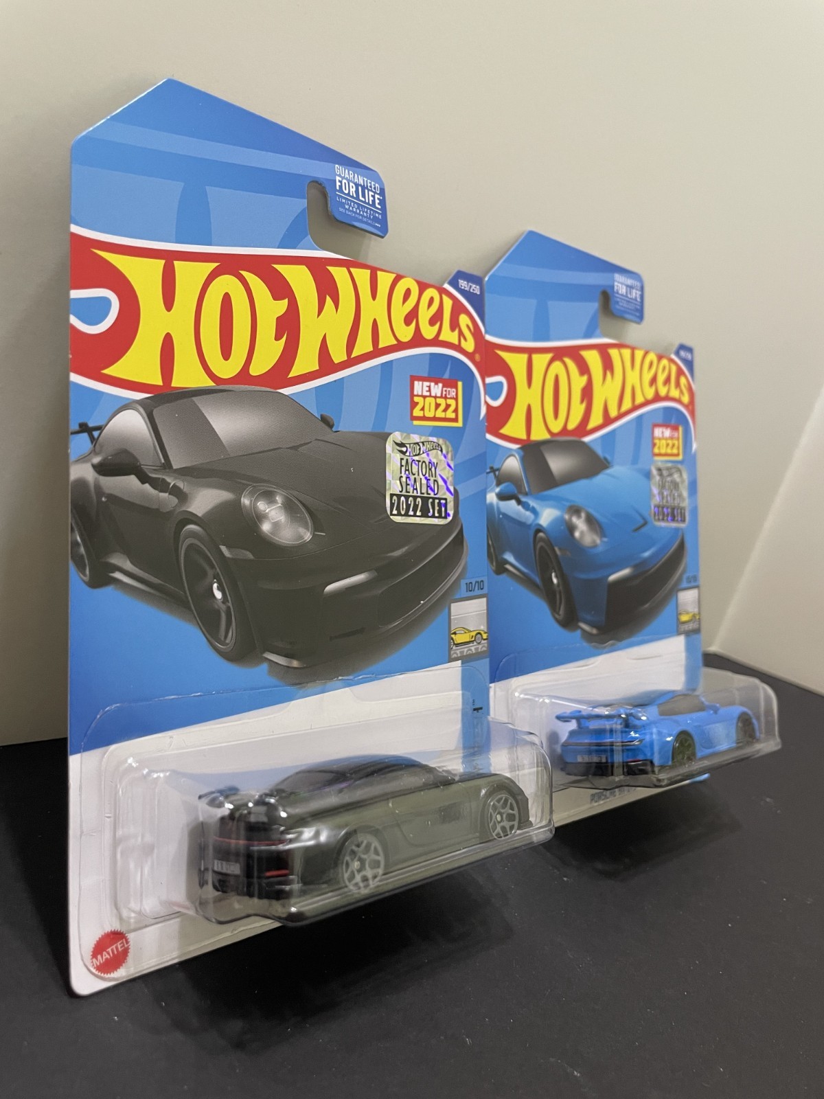 LOT HOT WHEELS PORSCHE 911 GT3 RLC REDLINE CLUB FACTORY SEALED SET BLACK & BLUE