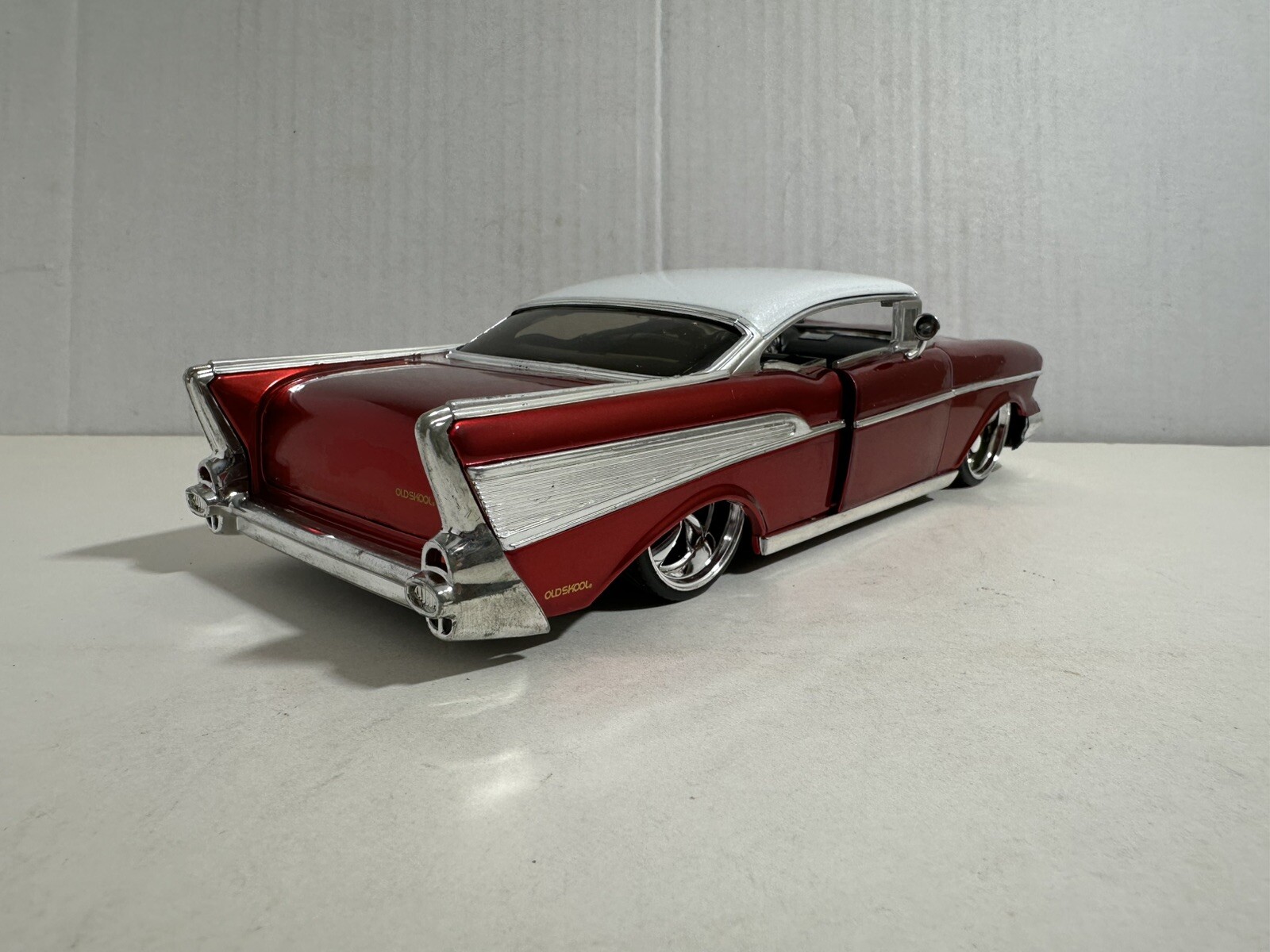 JADA DUB CITY 1957 CHEVY BEL AIR CANDY RED 1:24 DIECAST MODEL CAR NEW NO BOX