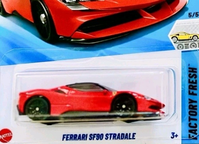 2025 Hot Wheels Lot of 2 Ferrari SF90 Stradale Factory Fresh Red New