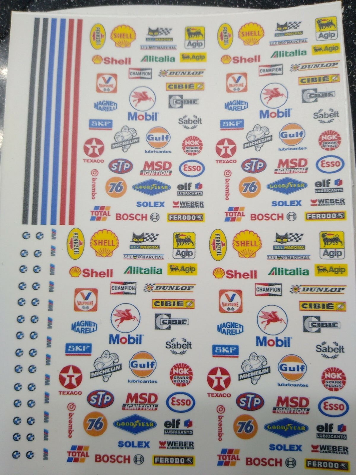 RACING WHITE BACKING! WATER-SLIDE DECALS FOR HOT WHEELS,1:64 MADE IN USA!