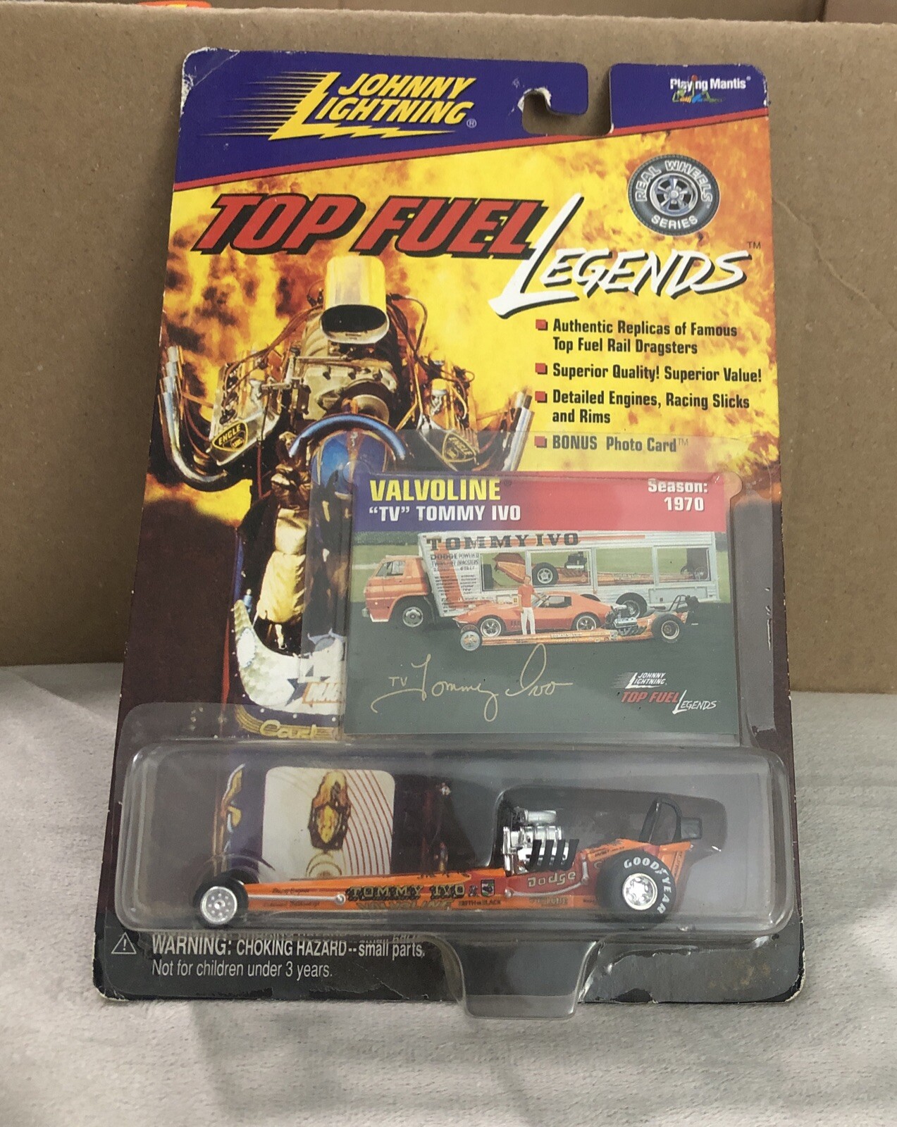 1998 JOHNNY LIGHTNING TOP FUEL LEGENDS VALVOLINE “TV” TOMMY IVO 472-01 NOS 🔥
