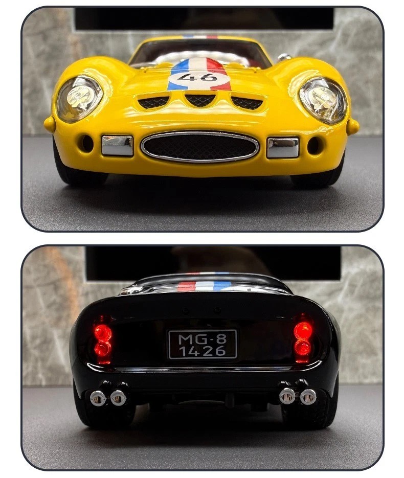 1:32 1964 Ferrari 250 GTO Diecast Alloy Car Model – Light Sound Pull-Back Toy