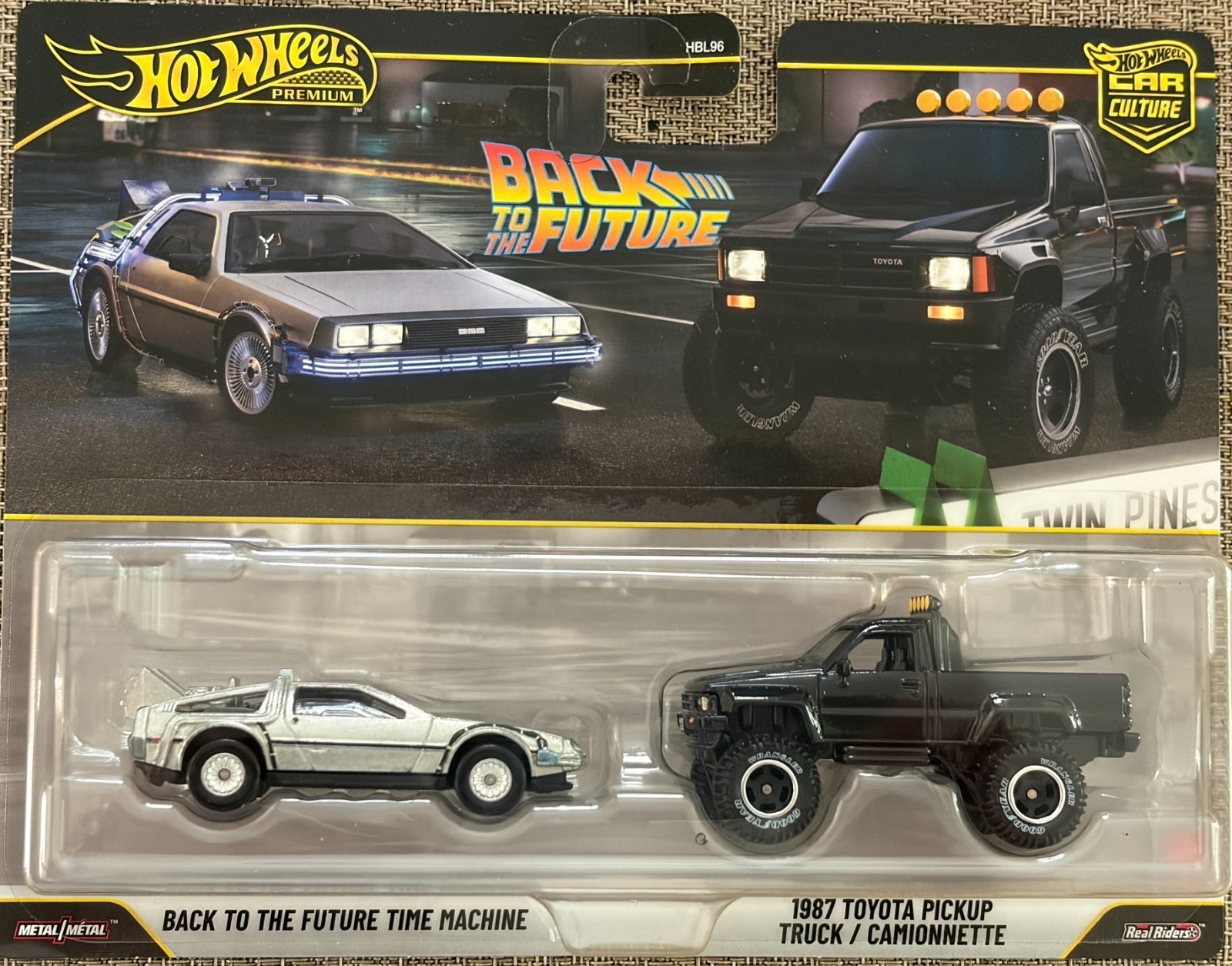 2026 Hot Wheels Premium 2 Pack, Back to the Future Time Machine & Toyota Pickup