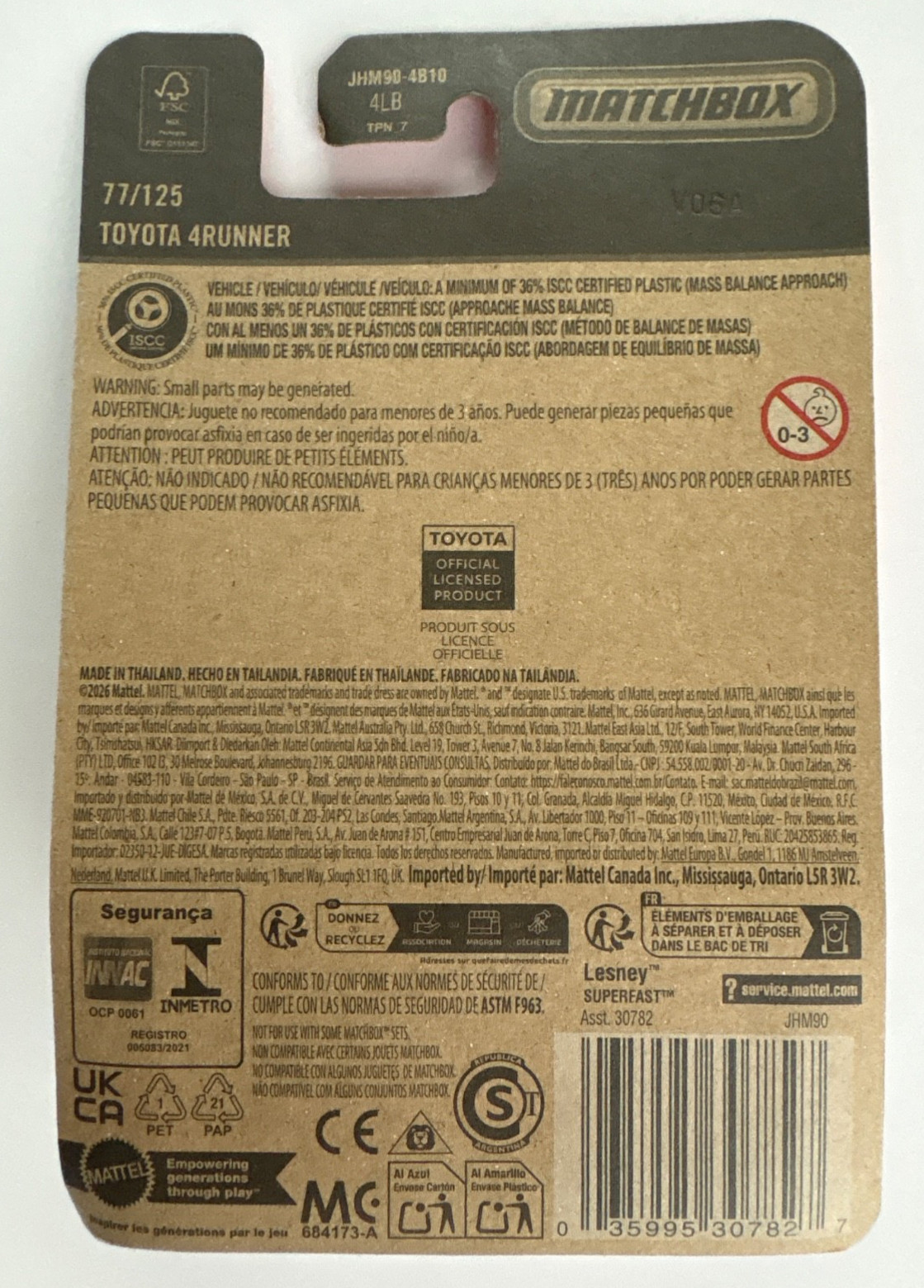 Matchbox TOYOTA 4Runner GREEN sealed / unused approximately 1:64-scale 3-inches