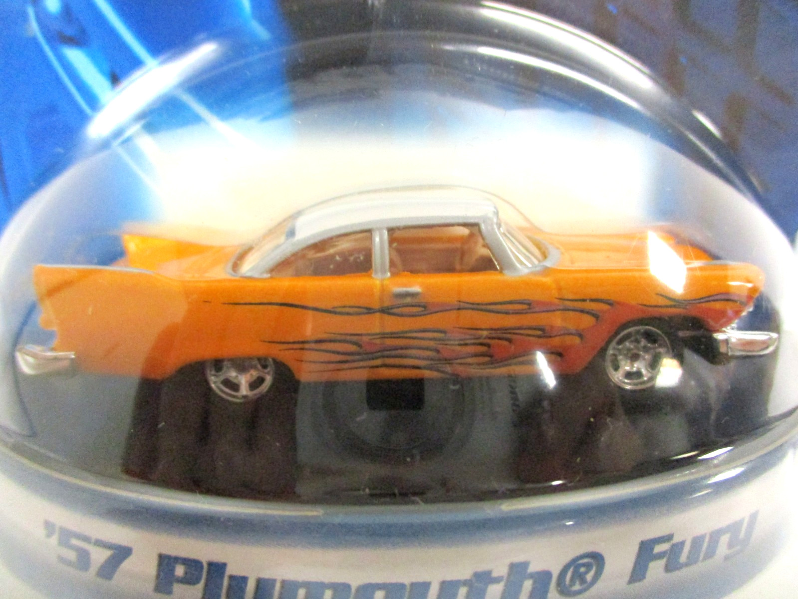 HOT WHEELS – REAL RIDERS – CUSTOM 1957 PLYMOUTH FURY – FLAMES – 1/64