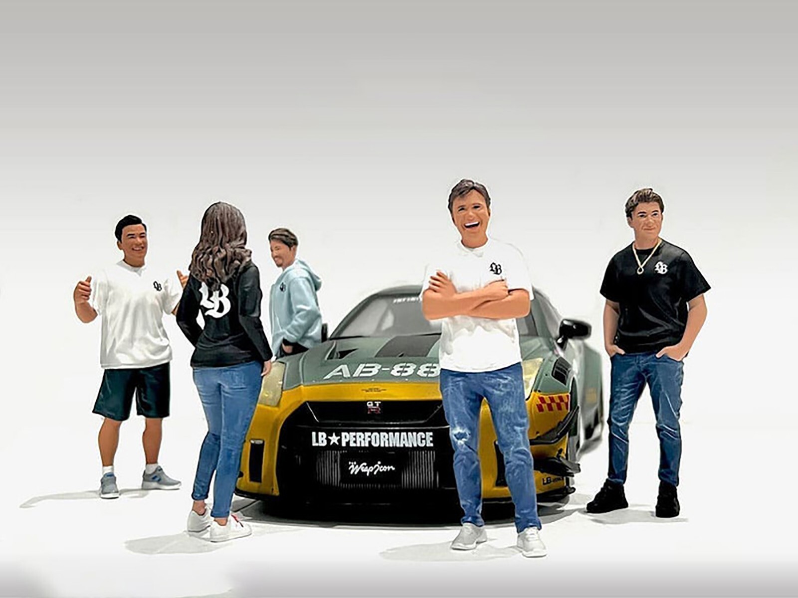 “TEAM LIBERTY WALK” 5 PC FIGURE SET 1/18 SCALE BY AMERICAN DIORAMA AD-90100