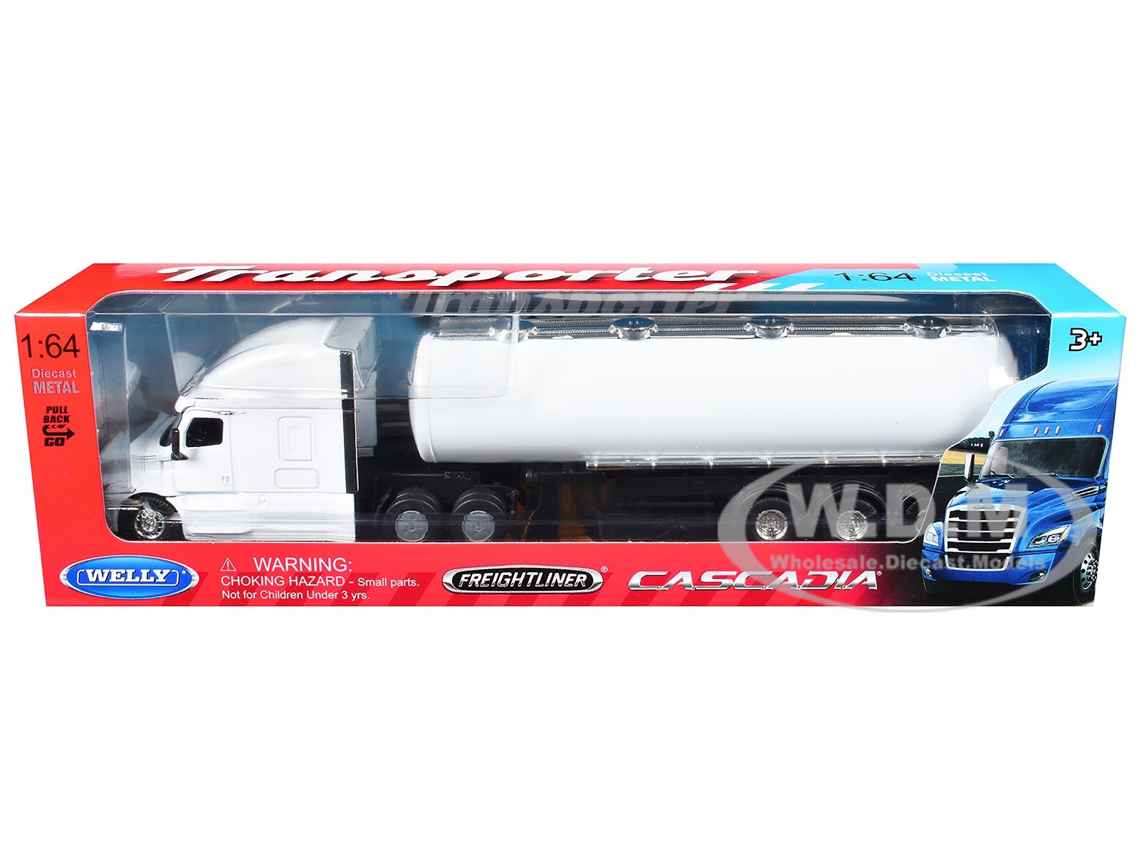 FREIGHTLINER CASCADIA OIL TANKER WHITE 1/64 DIECAST MODEL BY WELLY 68062