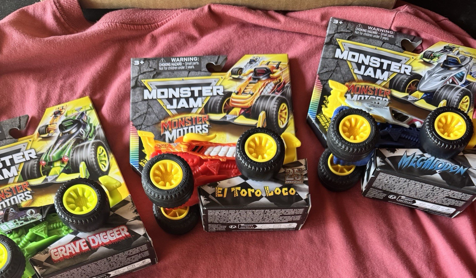 Monster Jam Monster Motors Pull Back Complete Set Series 1 TORO MEGALODON DIGGER