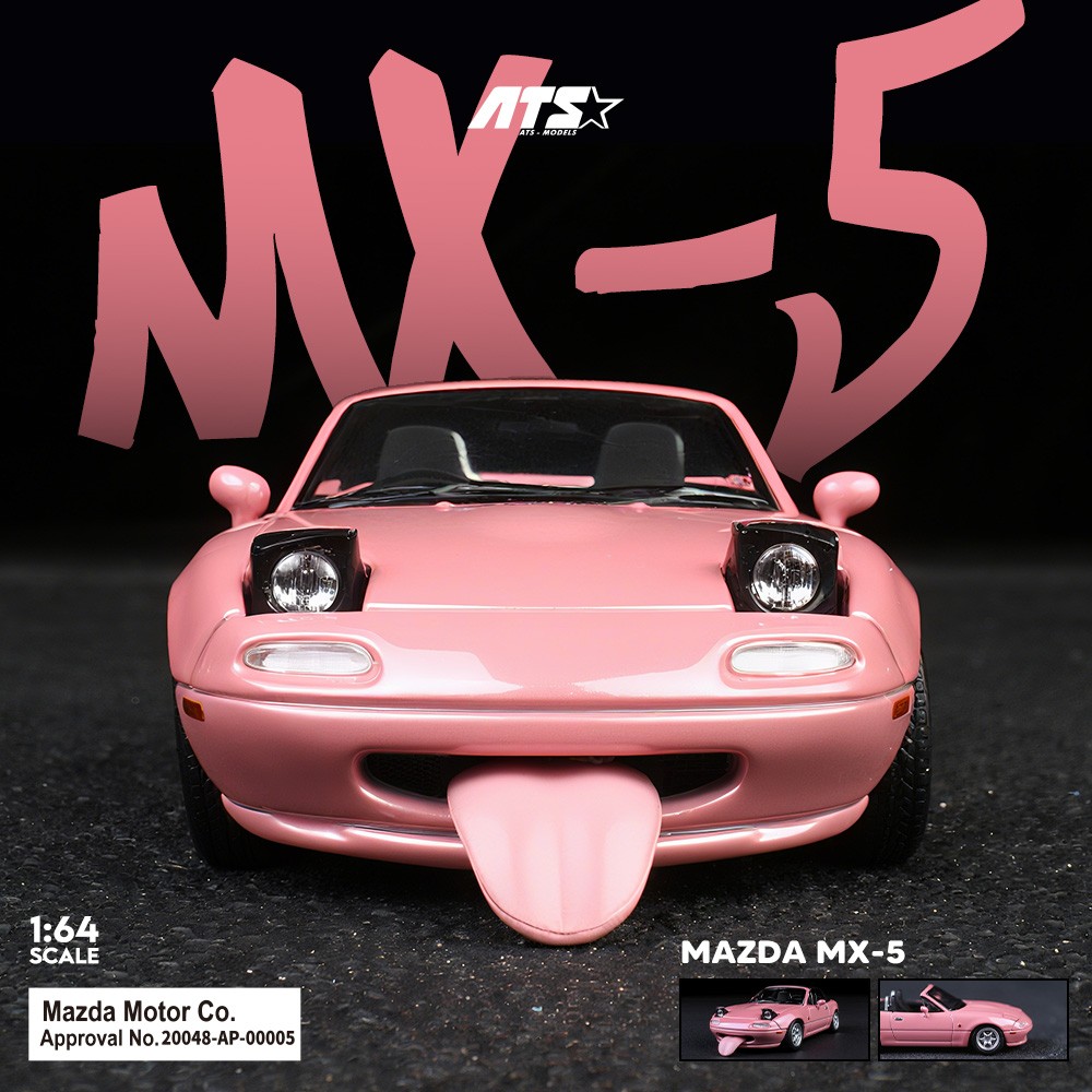 ATS 1:64 Mazda MX5 Miata NA Tongue Out Opened PopUp Lights Diecast Car Variant