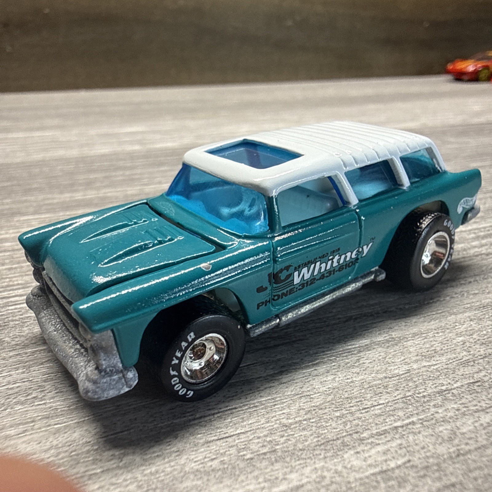 1996 Hot Wheels JC Whitney Aqua (1955) ’55 Chevy Nomad w/REAL RIDERS
