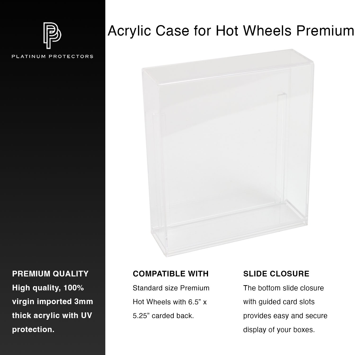Acrylic Display Case for Hot Wheels Premium Line & Car Culture Die Cast Cars