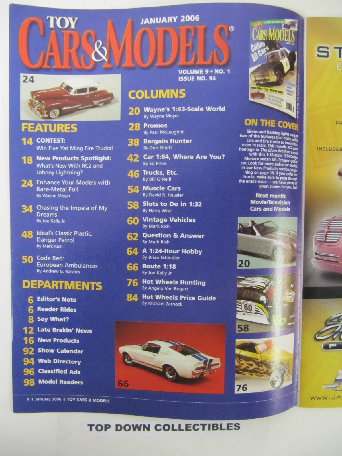 Hot Wheels Toy Cars & Models Magazine January 2006 Police, Fire, Rescue Issue