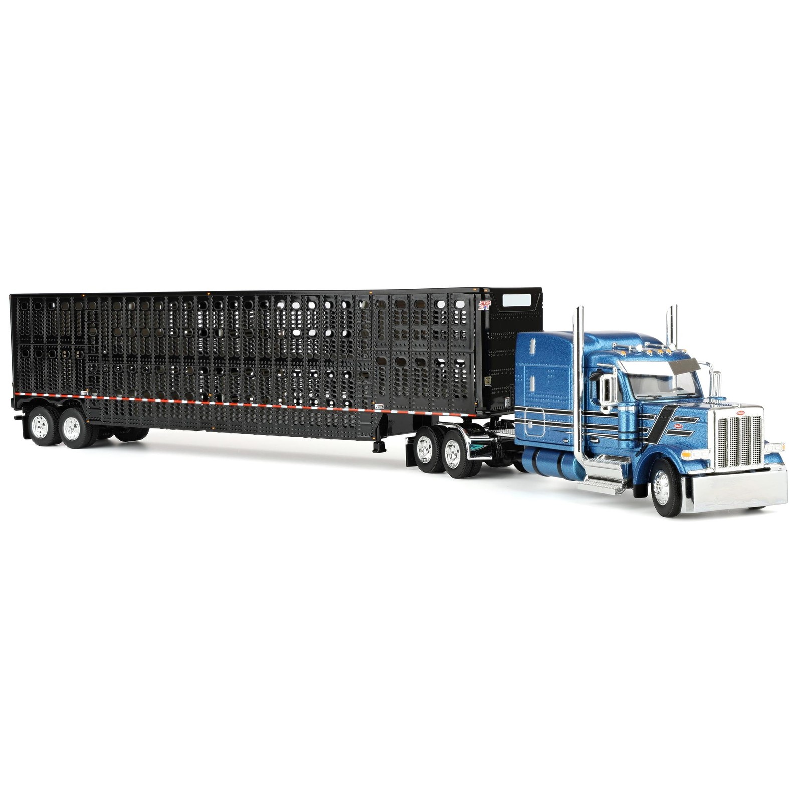 DCP 1/64 Peterbilt 589 MidRoof Truck Wilson Silverstar Livestock Trailer 60-2172