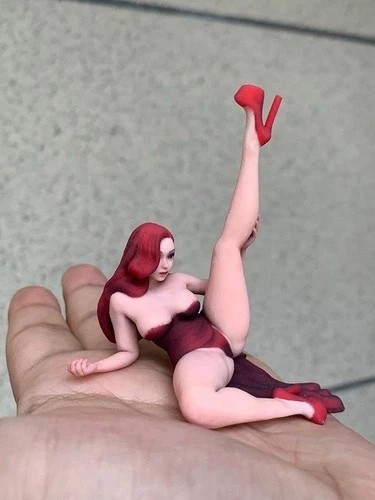 USA Miniature Figure Scene Props 1/18 Red Dress Beauty Girl Diorama Resin Sculpt