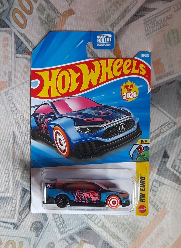 Hot Wheels HW Euro 1:64 Mercedes-Benz CLA Diecast Car Blue Pink 2026, Pack Of 2