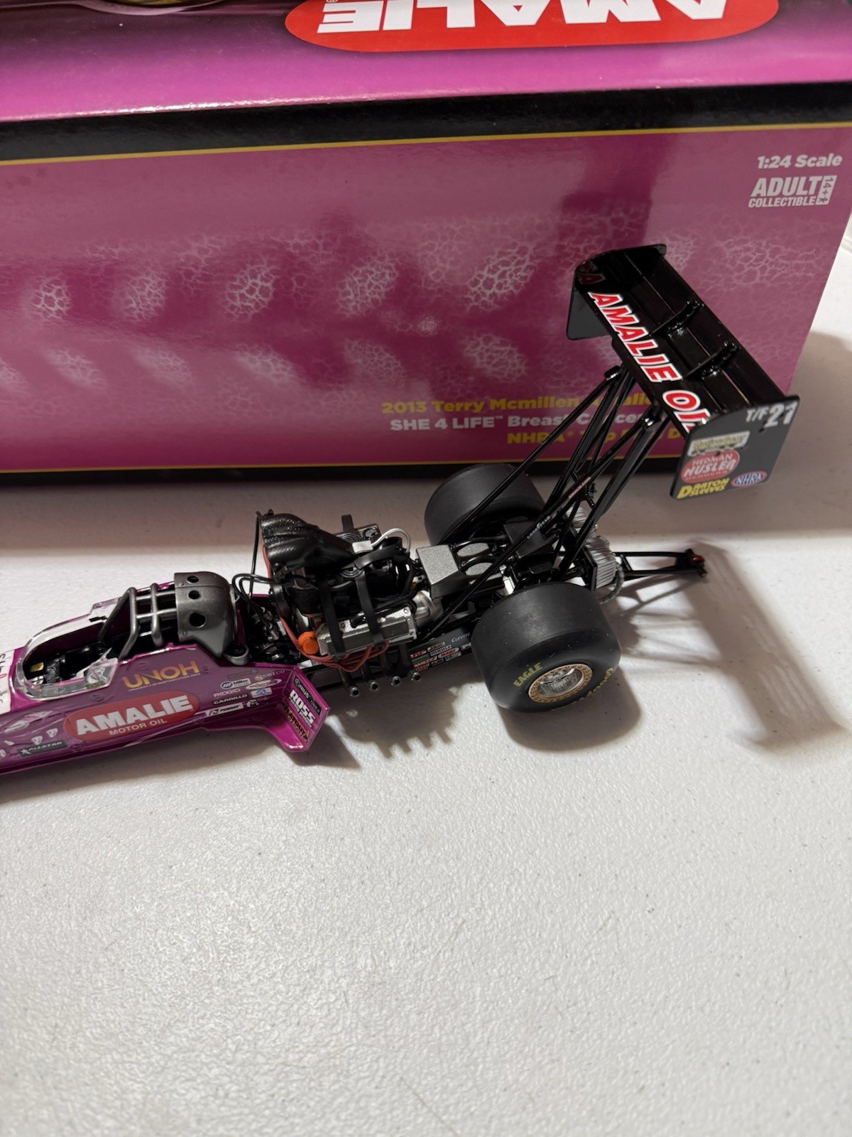 RARE* TERRY MCMILLEN AMALIE SHE 4 LIFE 2013 NHRA Top Fuel Dragster 1/24 Diecast