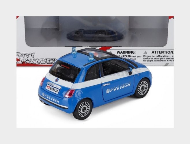 NEWRAY 71353 Fiat New 500 Police 2007 Light Blue White 1/24