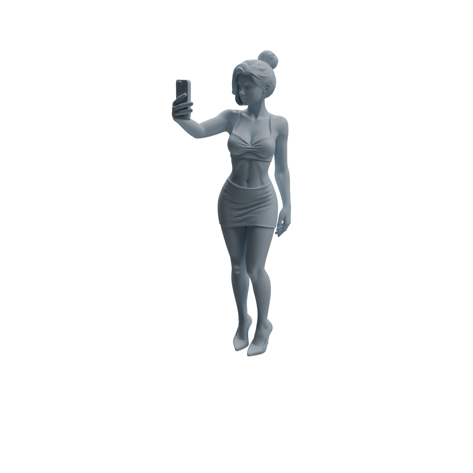 MRY-SFW 1/64/87 Selfie Woman Character Modern HO N Scale Miniatures Diorama