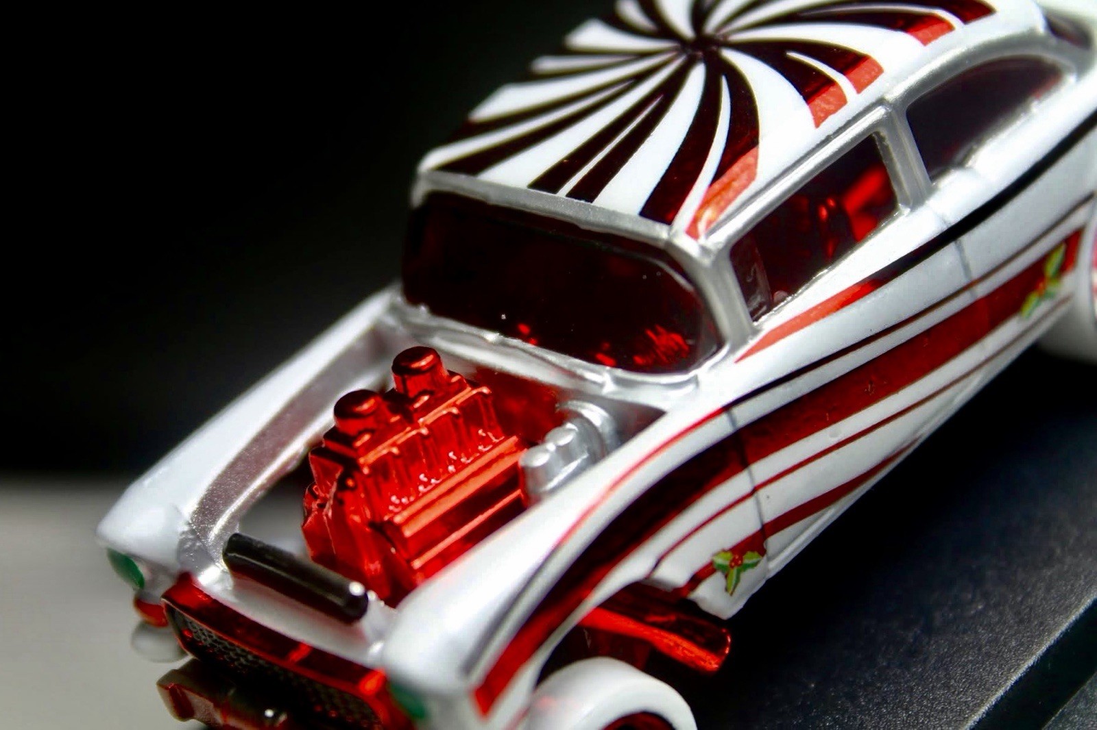 Hot Wheels 55 Chevy Bel Air Gasser White With Red Chrome Details CUSTOM Replica