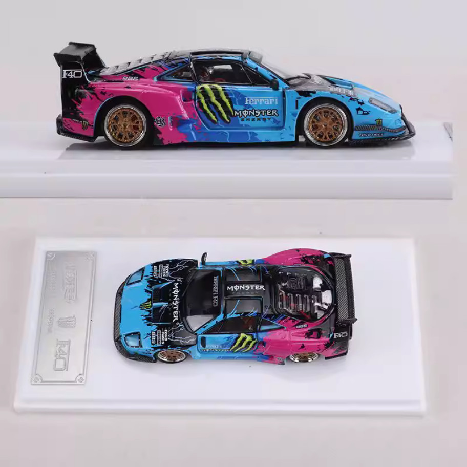 Car demon 1:64 Ferrari F40 LBWK talons painted alloy car model collection
