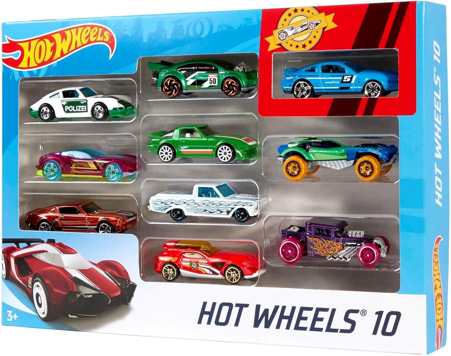 Hot Wheels 10-Pack Metal Toy Cars 1:64 Scale Collectible Playset for Kids