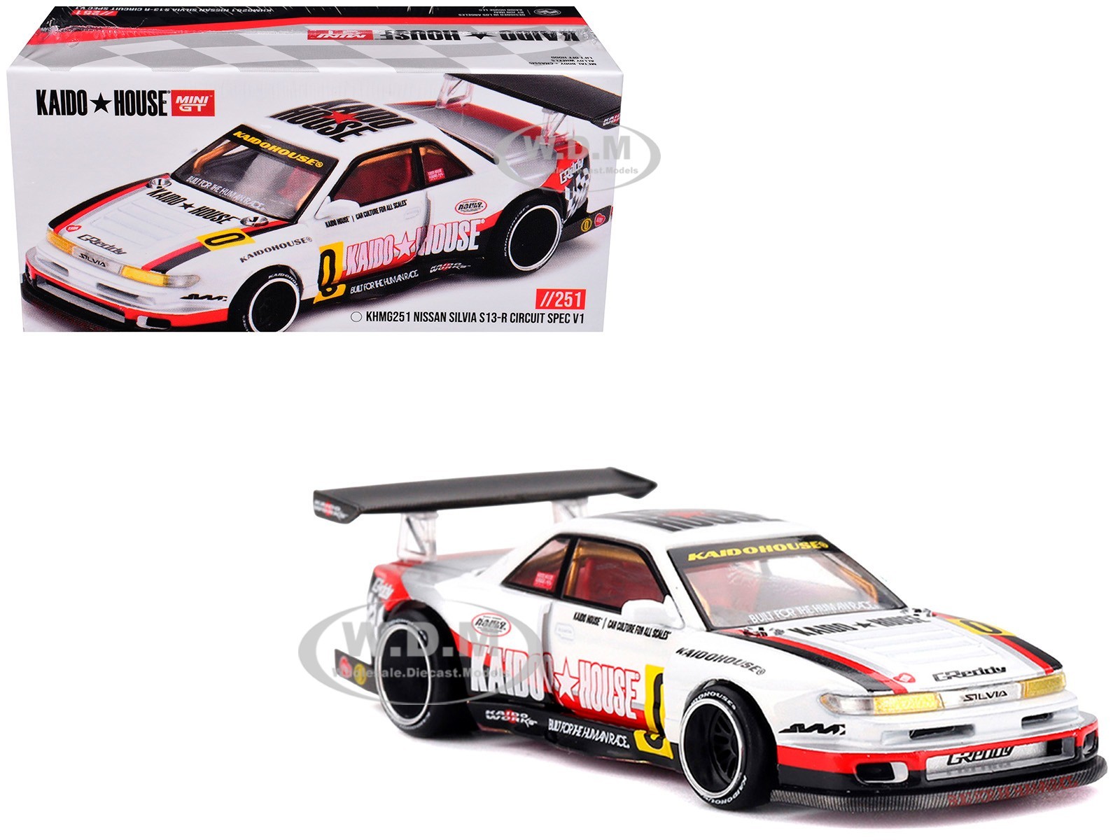 NISSAN SILVIA S13-R CIRCUIT SPEC V1 RHD “KAIDO HOUSE” 1/64 BY MINI GT KHMG251