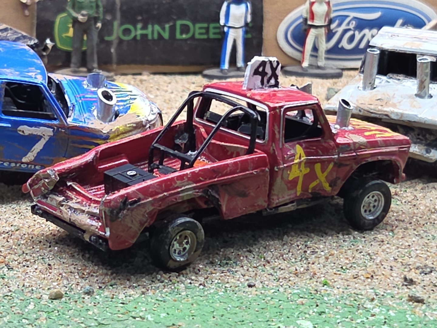 DEMO DERBY CUSTOM DEMOLITION Truck #4X 1979 FORD F150 1/64 Junk Yard RANGER XLT
