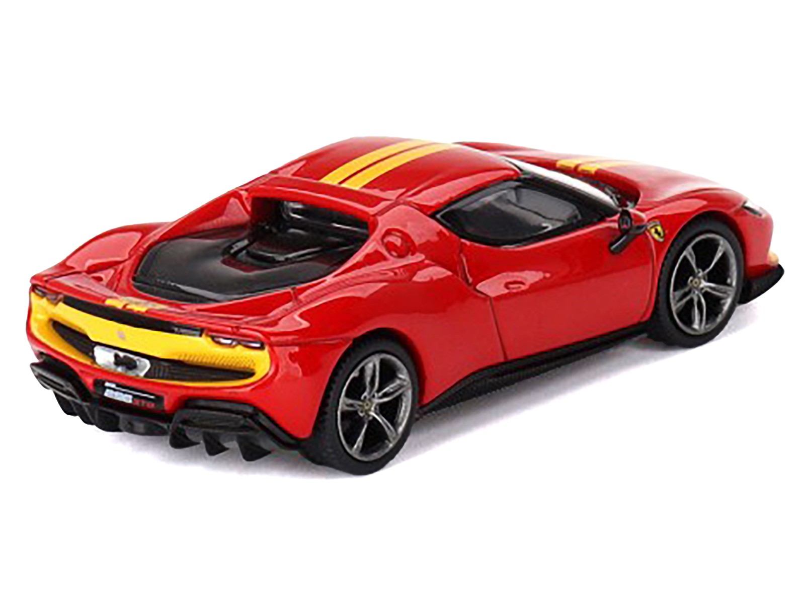 Ferrari 296 GTB Assetto Fiorano Rosso Corsa Red with Yellow Stripes 1/64