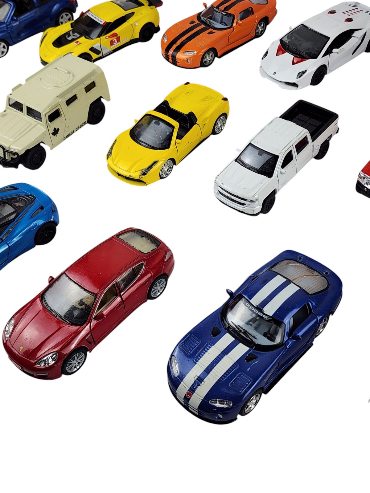 Diecast Pullback Action Vehicles Lot of 21 Cars Trucks Various Scale Friction