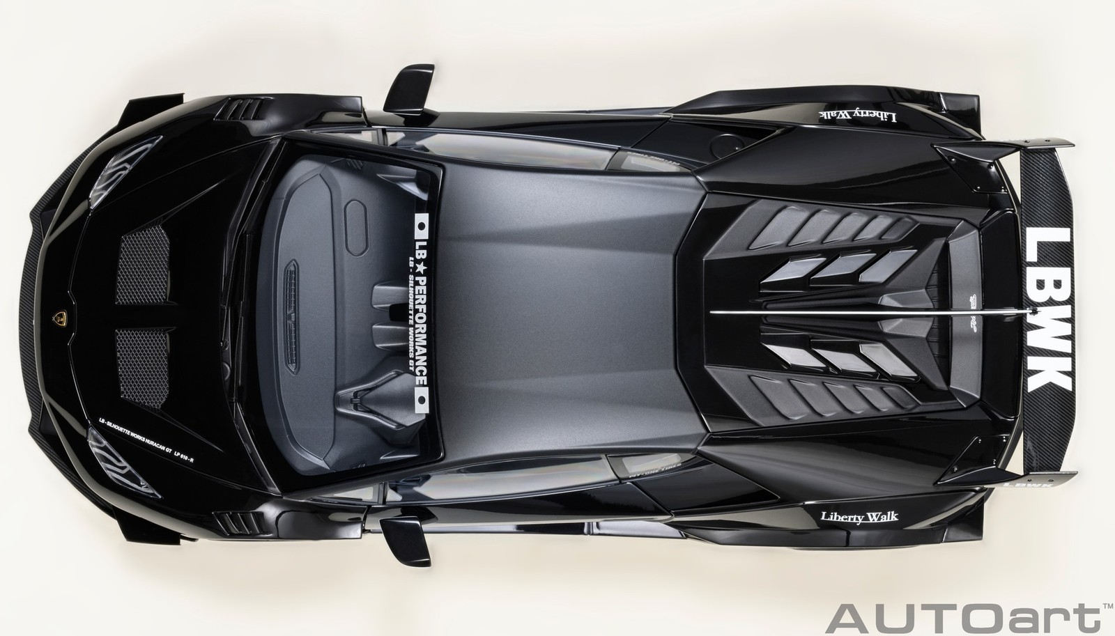 Lamborghini Liberty Walk LB Silhouette Works Huracan GT Black in 1:18 scale