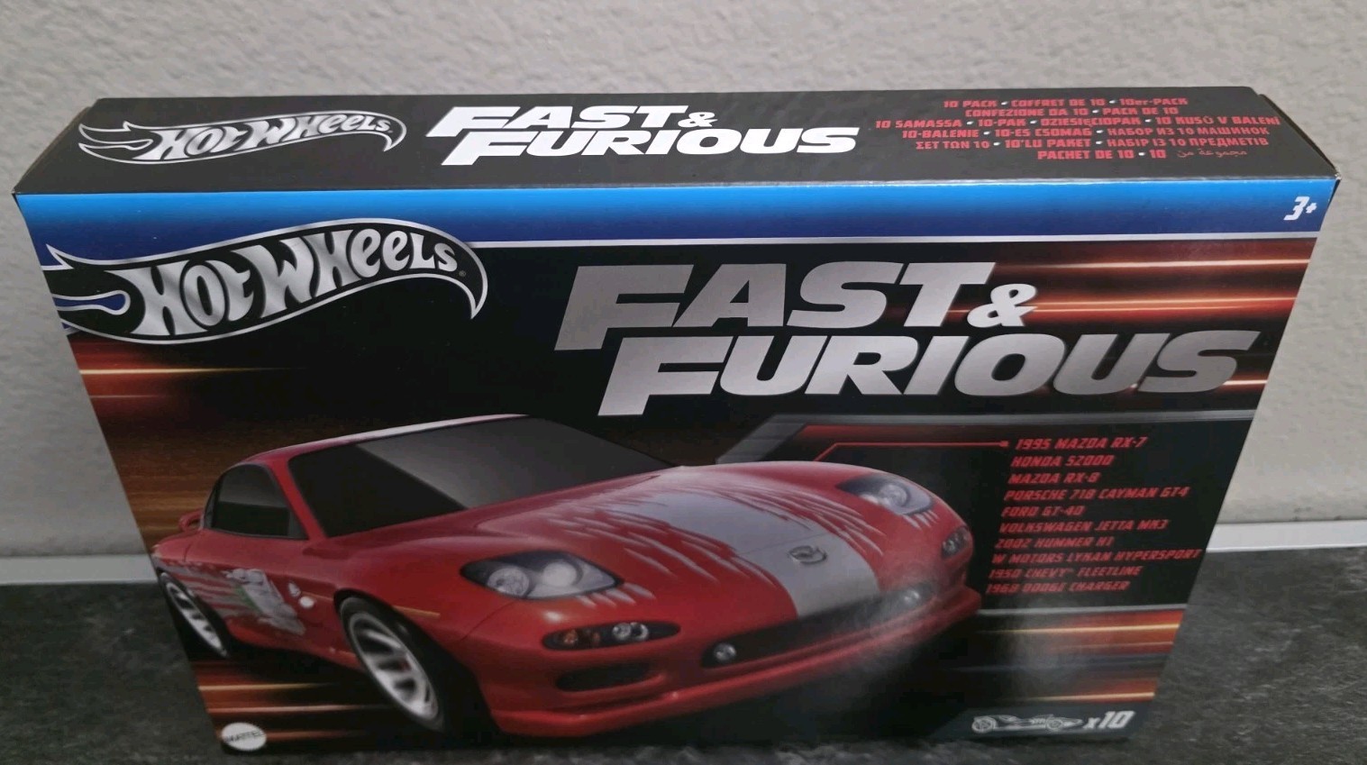 Hot Wheels Fast & Furious 10 Car Box Set Mazda Honda Ford Porsche Chevy Dodge