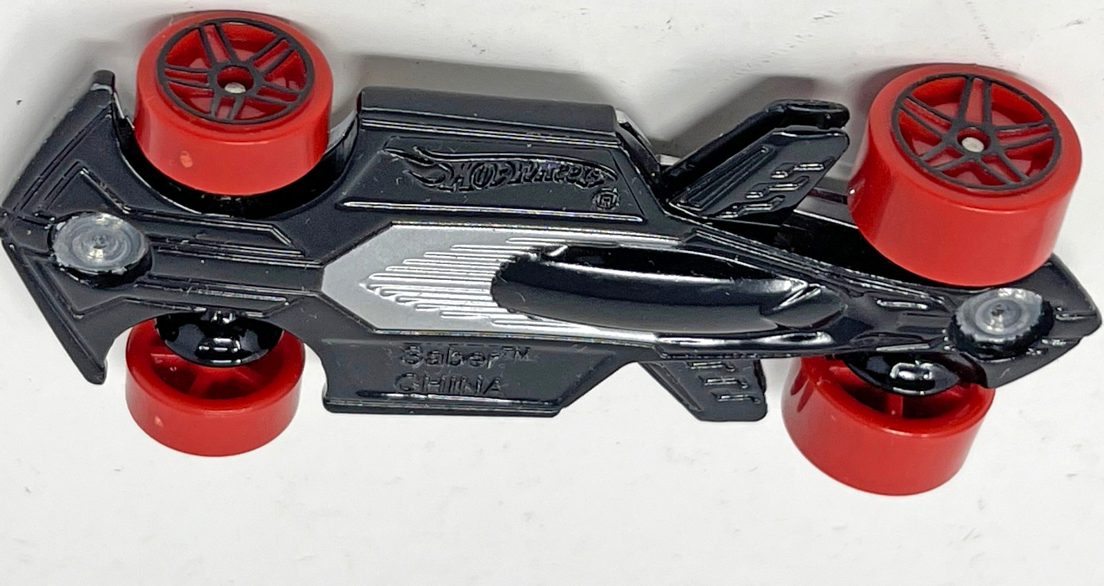 Hot Wheels Battle Force Silver Black Red Saber Car 1:64 Scale Used