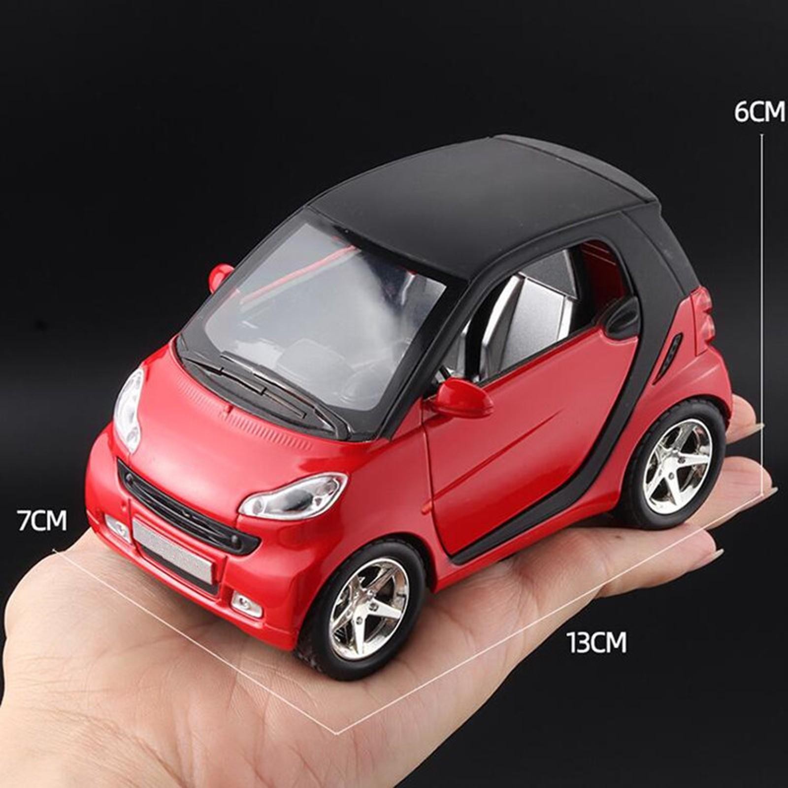 Red Model Car Toy Vehicle Kid Gift With Sound&Light Effect For Smart ForTwo 1:32